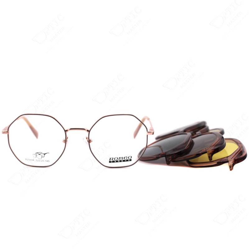 Оправа для очков с солнцезащитными клипонами Romeo R25694 С2, 2285